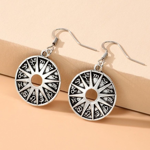 GlitzBlitz Boutique Jewelry - Any 2/$20! Silver Boho Zodiac Drop Earrings